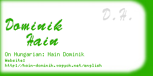 dominik hain business card